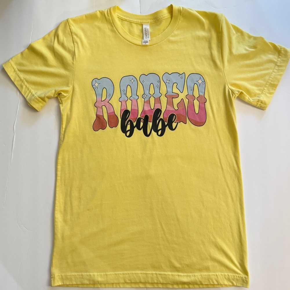 Yellow Rodeo Babe T-Shirt Size S